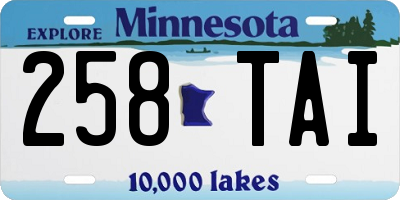 MN license plate 258TAI