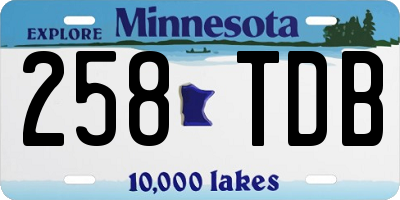 MN license plate 258TDB