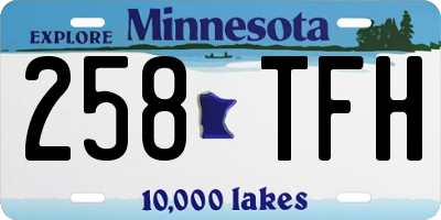 MN license plate 258TFH