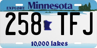 MN license plate 258TFJ