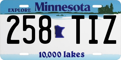 MN license plate 258TIZ