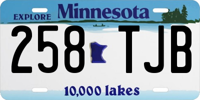MN license plate 258TJB