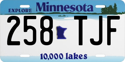 MN license plate 258TJF
