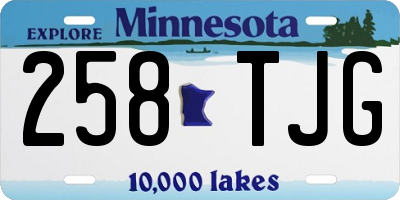 MN license plate 258TJG