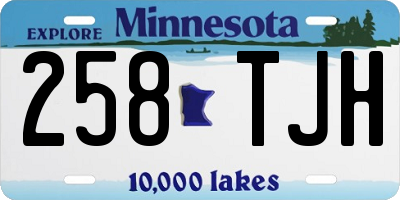MN license plate 258TJH