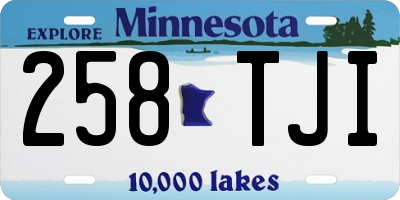 MN license plate 258TJI