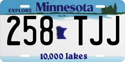 MN license plate 258TJJ