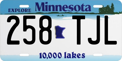 MN license plate 258TJL