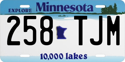 MN license plate 258TJM