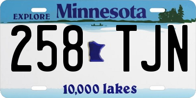 MN license plate 258TJN