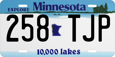 MN license plate 258TJP