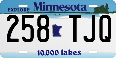 MN license plate 258TJQ