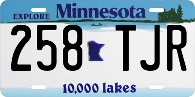 MN license plate 258TJR