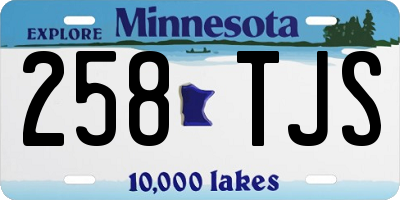 MN license plate 258TJS