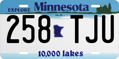 MN license plate 258TJU