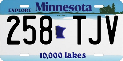 MN license plate 258TJV