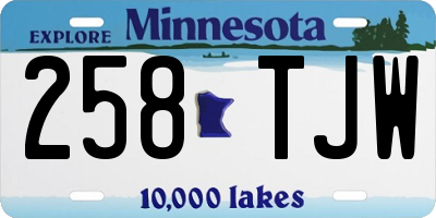 MN license plate 258TJW