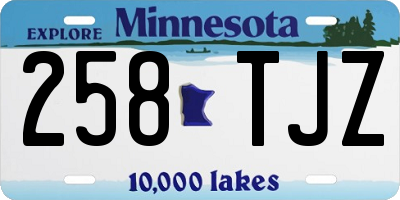 MN license plate 258TJZ