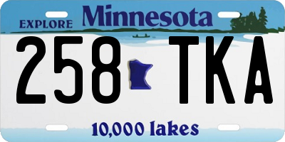 MN license plate 258TKA