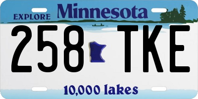 MN license plate 258TKE