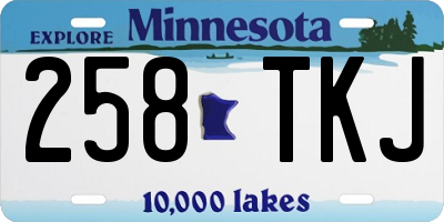 MN license plate 258TKJ