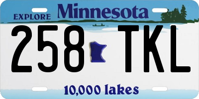 MN license plate 258TKL