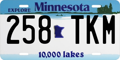 MN license plate 258TKM