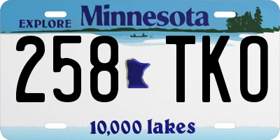 MN license plate 258TKO