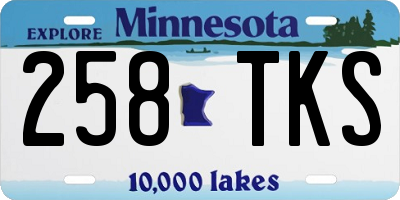MN license plate 258TKS