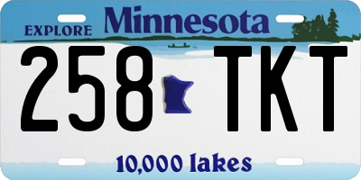 MN license plate 258TKT