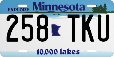 MN license plate 258TKU