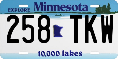 MN license plate 258TKW