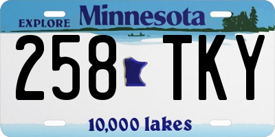 MN license plate 258TKY