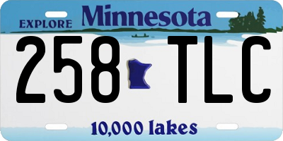 MN license plate 258TLC