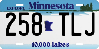 MN license plate 258TLJ