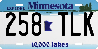 MN license plate 258TLK