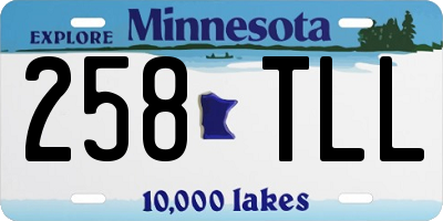 MN license plate 258TLL