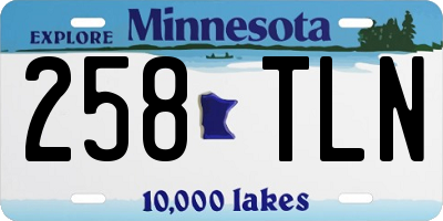 MN license plate 258TLN