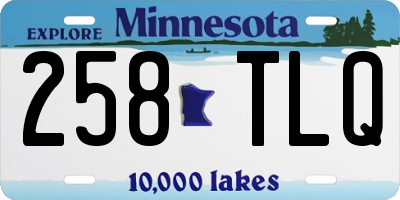 MN license plate 258TLQ
