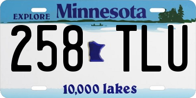 MN license plate 258TLU