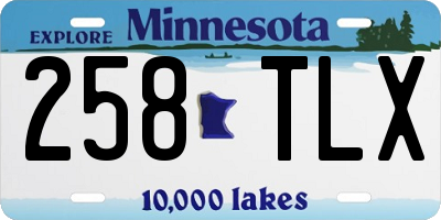 MN license plate 258TLX