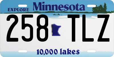 MN license plate 258TLZ