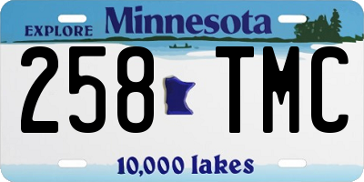 MN license plate 258TMC