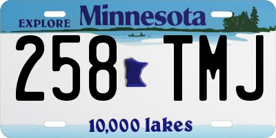 MN license plate 258TMJ