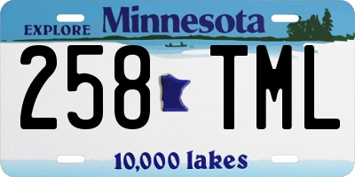 MN license plate 258TML