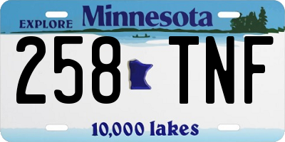 MN license plate 258TNF