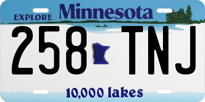MN license plate 258TNJ
