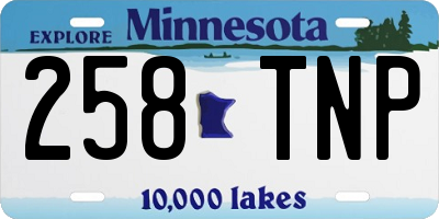 MN license plate 258TNP