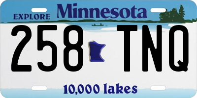 MN license plate 258TNQ