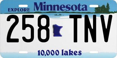 MN license plate 258TNV